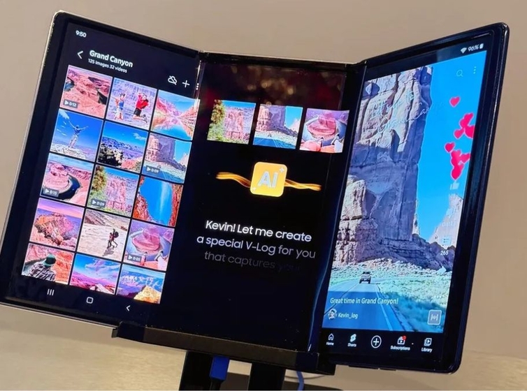 Samsung hé lộ điện thoại gập ba đầu tiên: Đối thủ mới của Huawei Mate XT?