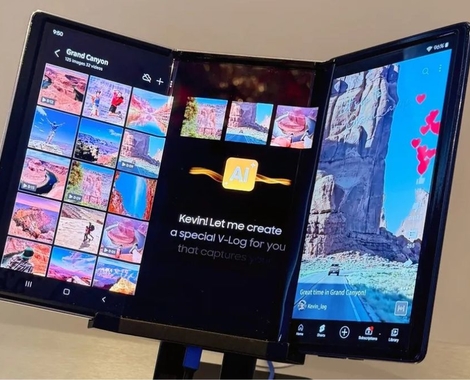Samsung hé lộ điện thoại gập ba đầu tiên: Đối thủ mới của Huawei Mate XT?