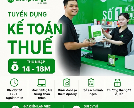 TUYỂN DỤNG KẾ TOÁN THUẾ TẠI DI ĐỘNG MANGO
