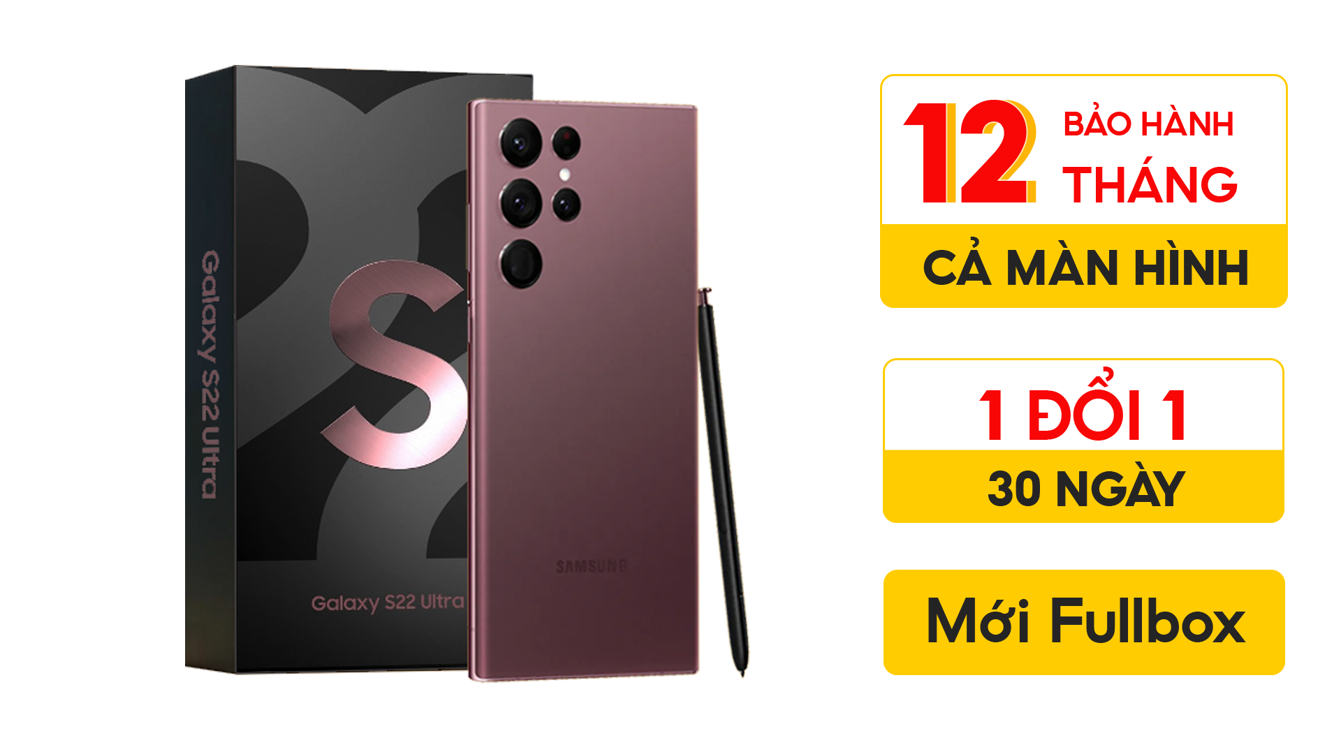Samsung S22 Ultra 5G Mỹ 12G/512G - 2 Sim, Mới Fullbox