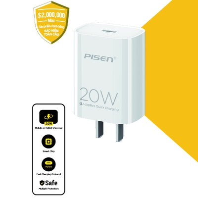 Sạc nhanh PISEN QUICK - Mr White USB-C 20W