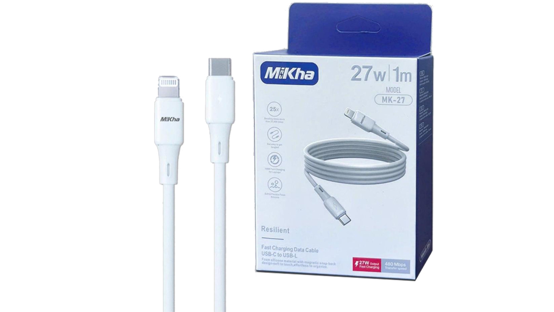 Cáp MIKHA 27W Type-C To Lightning Chính hãng