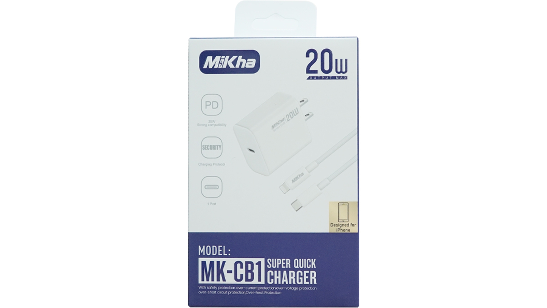 Bộ Củ Cáp Sạc Nhanh MIKHA PD 20W C - Lightning Chính Hãng