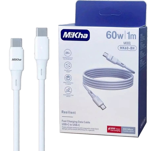 Cáp MIKHA 60W Type-C To Type-C Chính hãng