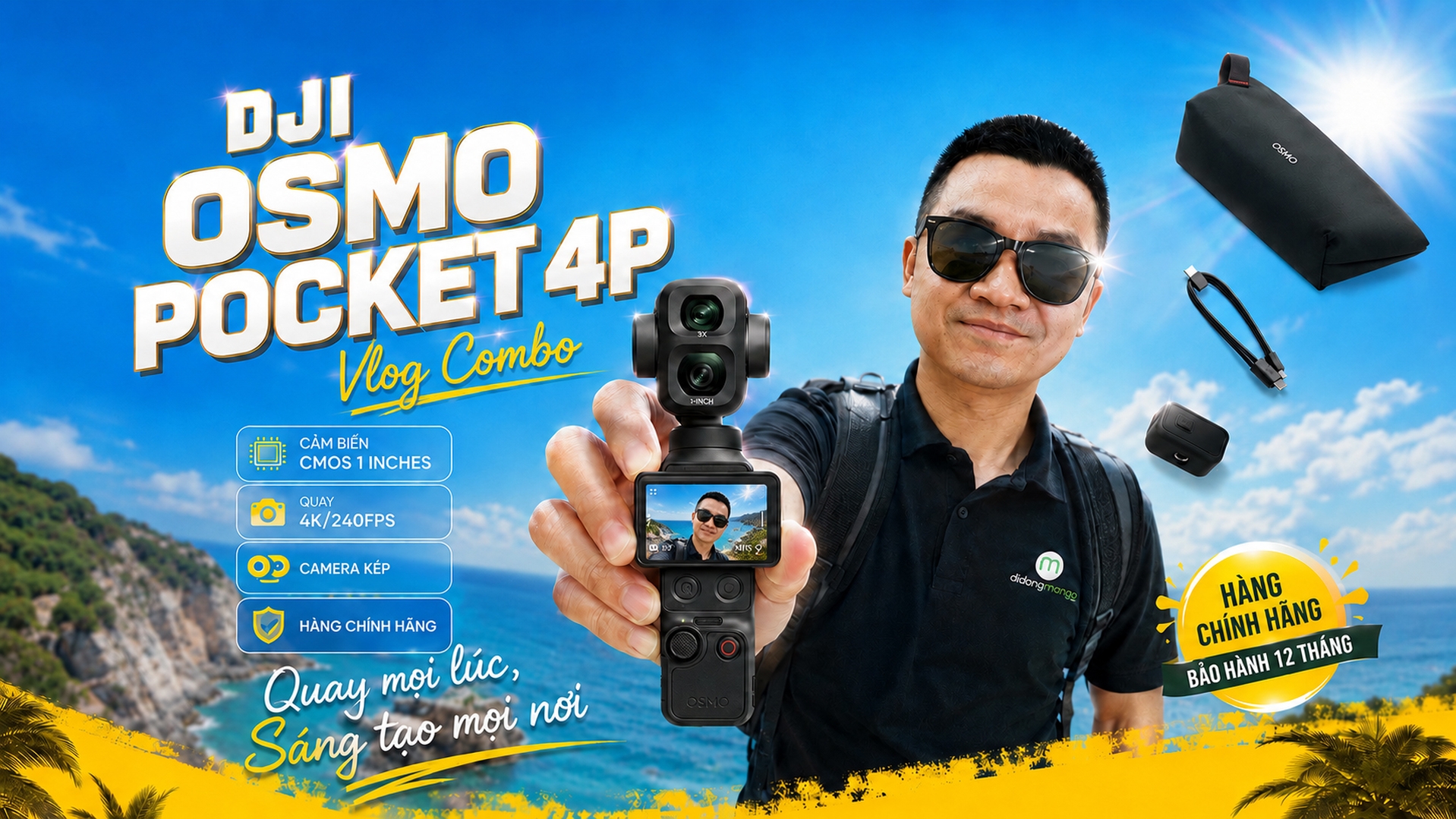 DJI Osmo Pocket 4P Vlog Combo Chính hãng